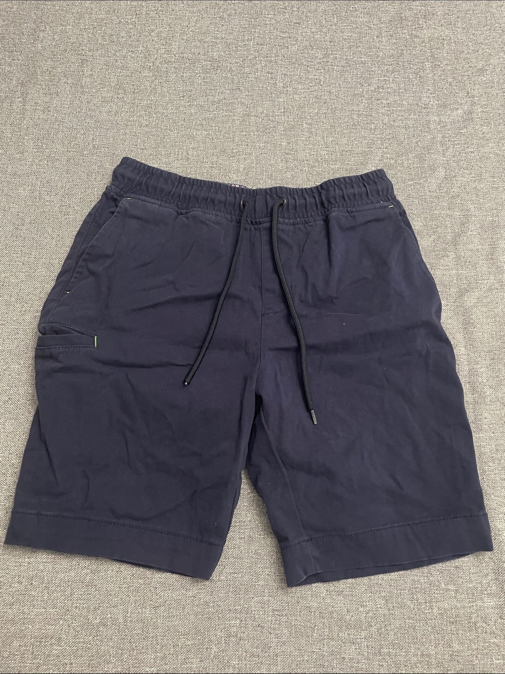 Society Of Threads Navy Elastic Waist Athletic Shorts